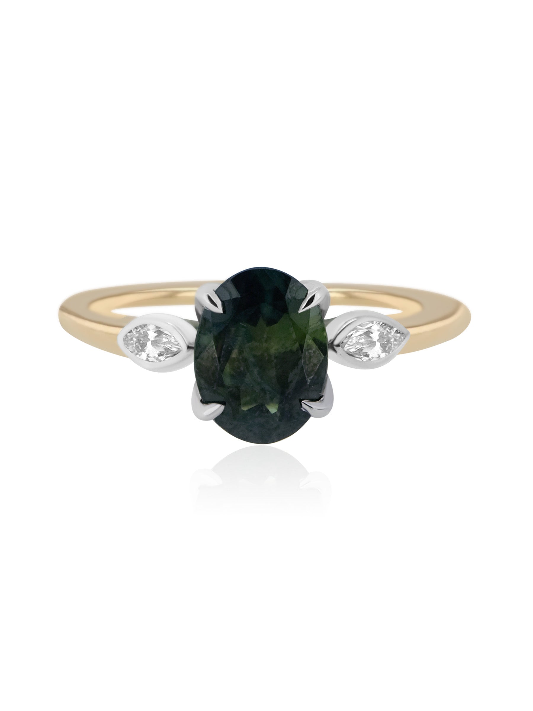 Oval Green Sapphire Ring