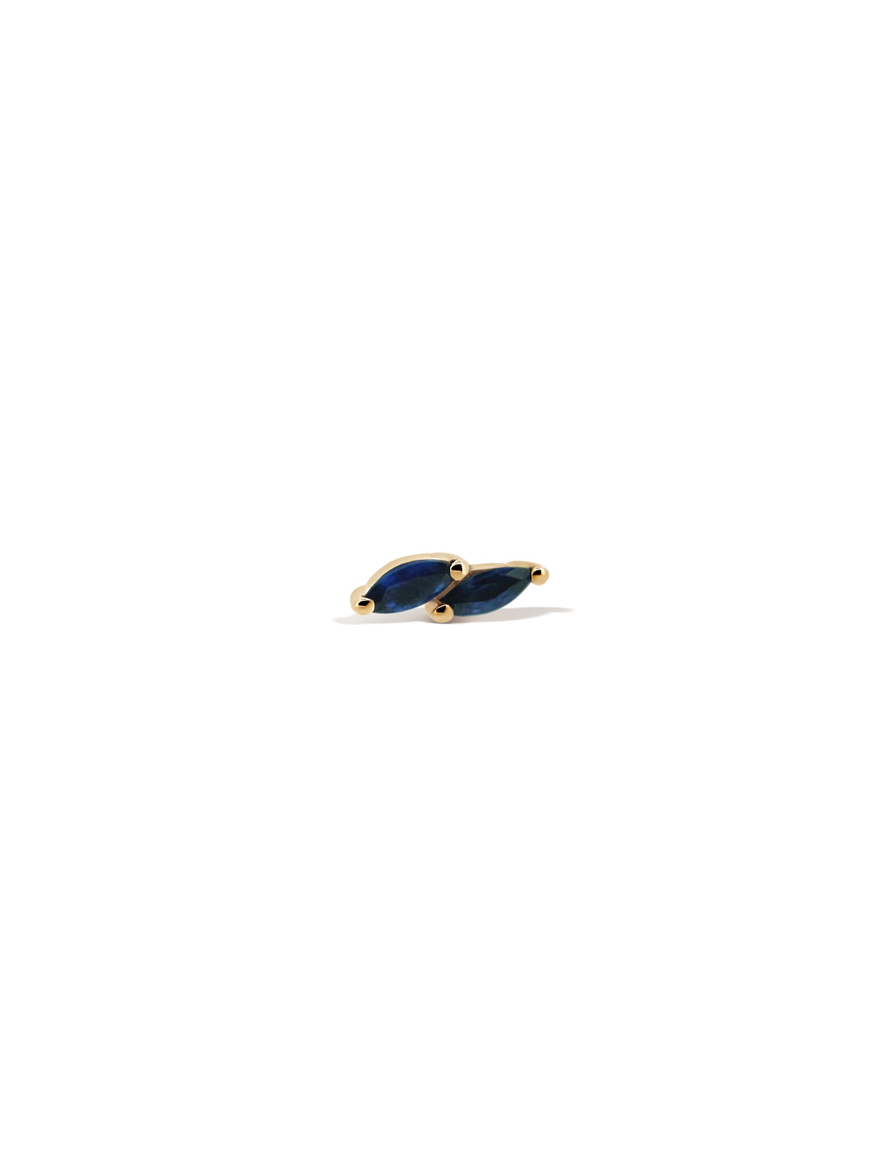 Marquise Twin Stud - Natural Sapphire