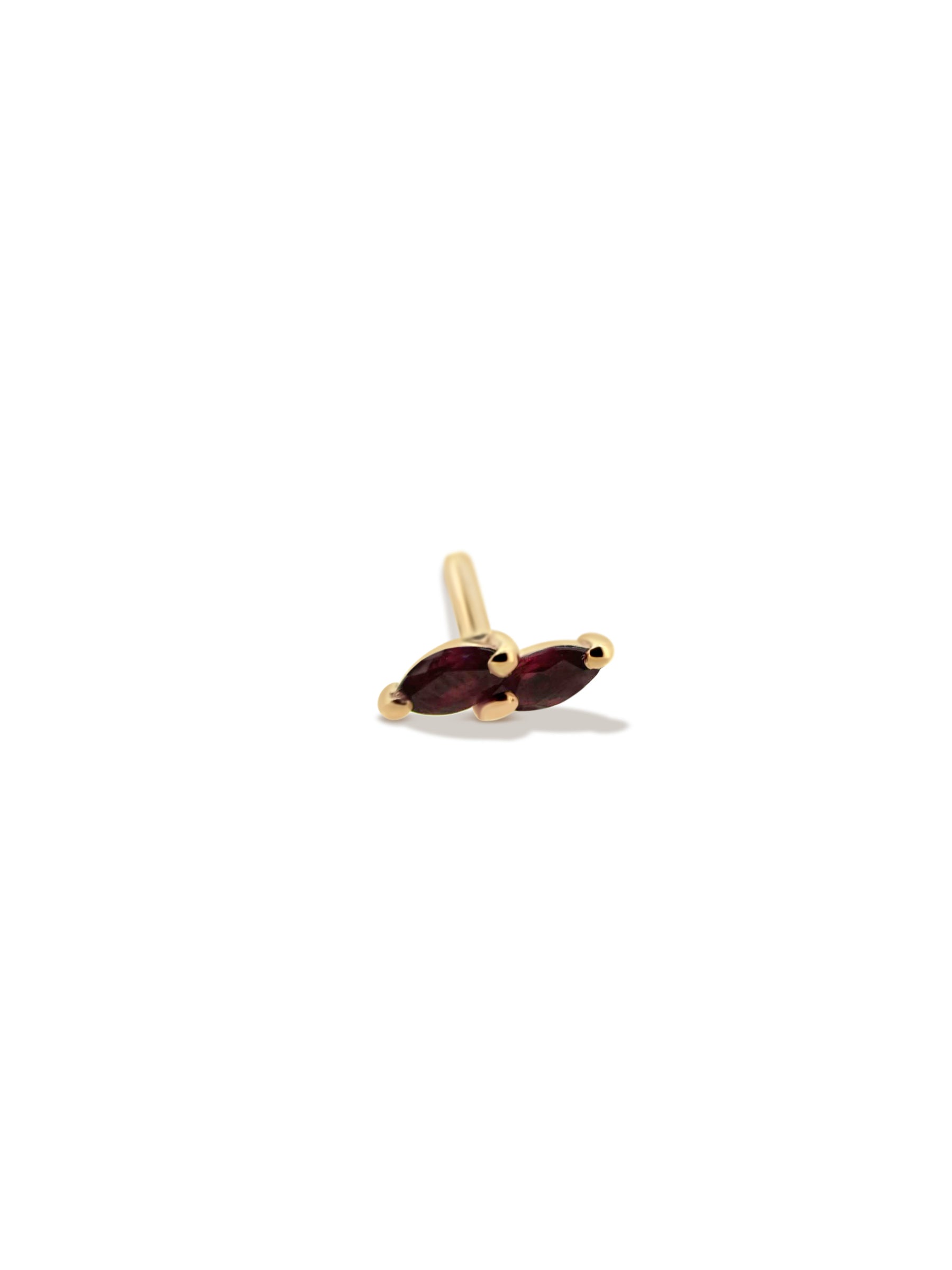 Marquise Twin Stud - Natural Ruby