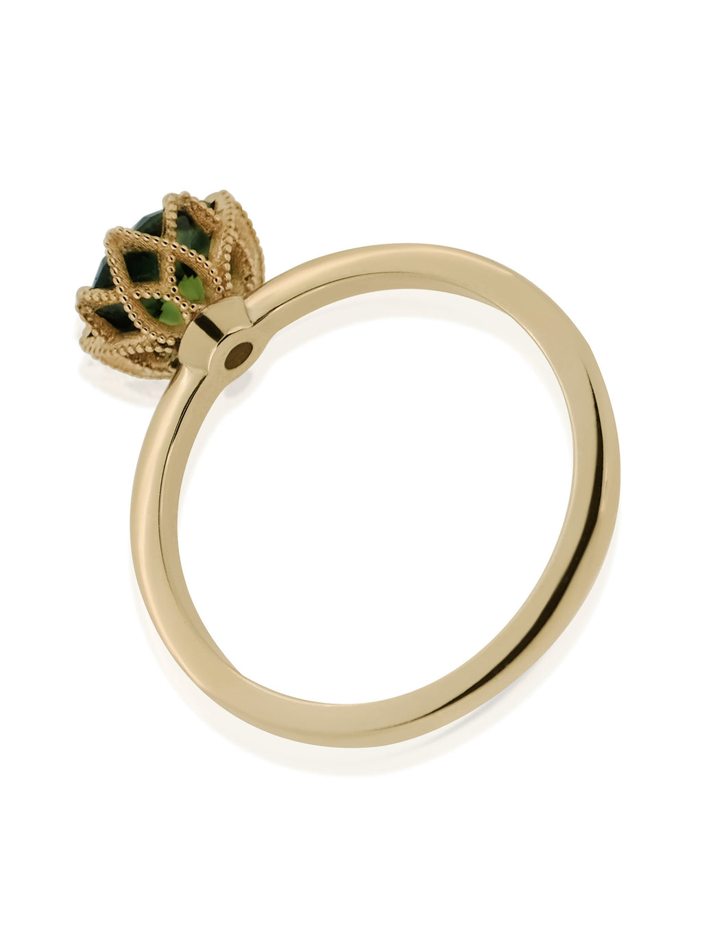 Green Sapphire Lotus Ring