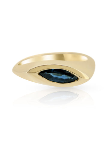 Dark Sapphire Lotus Ring