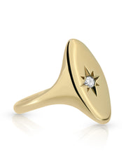 Diamond Oval Signet Ring
