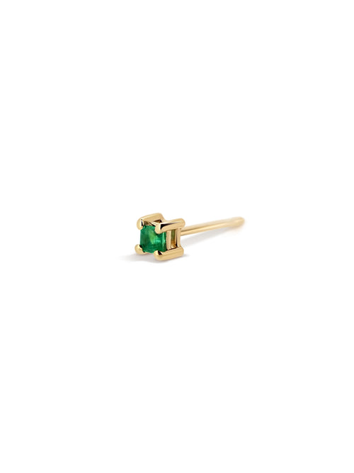 .05ct Asscher Cut Emerald Stud