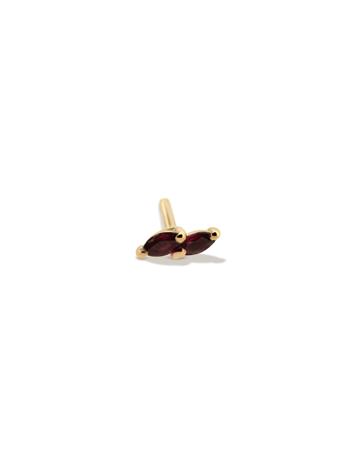 Marquise Twin Stud - Natural Ruby