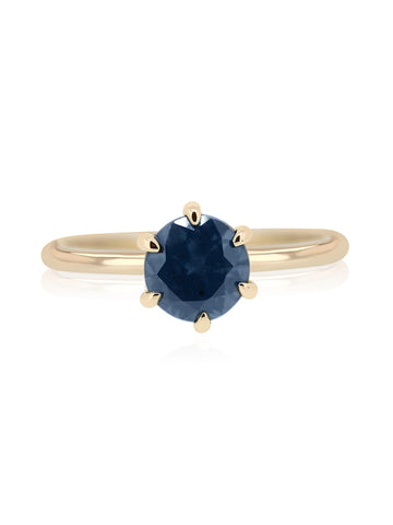 Dark Sapphire Lotus Ring