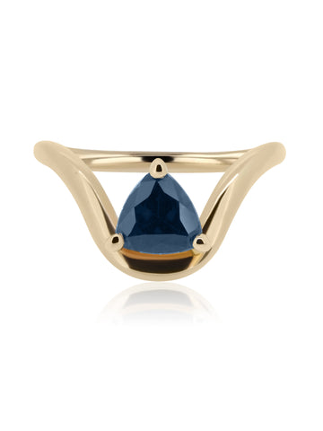 Dark Sapphire Lotus Ring