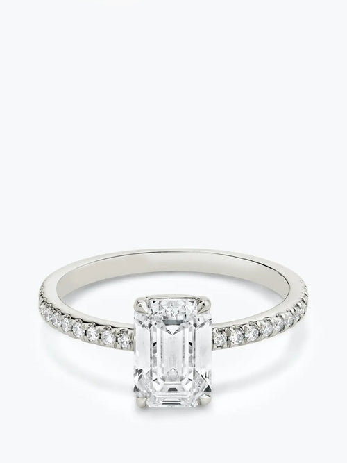 1ct D colour SI1 clarity Emerald Cut w/ Pave Shoulders