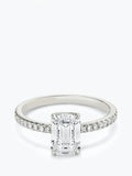 2ct G colour VVS1 clarity Emerald Cut w/ Pave Shoulders