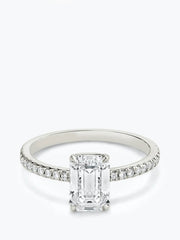 2ct G colour VVS1 clarity Emerald Cut w/ Pave Shoulders