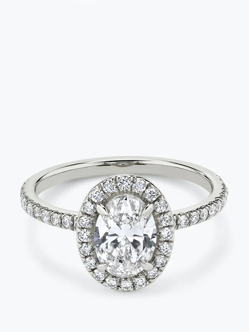 1.5ct G colour SI1 clarity Oval Halo