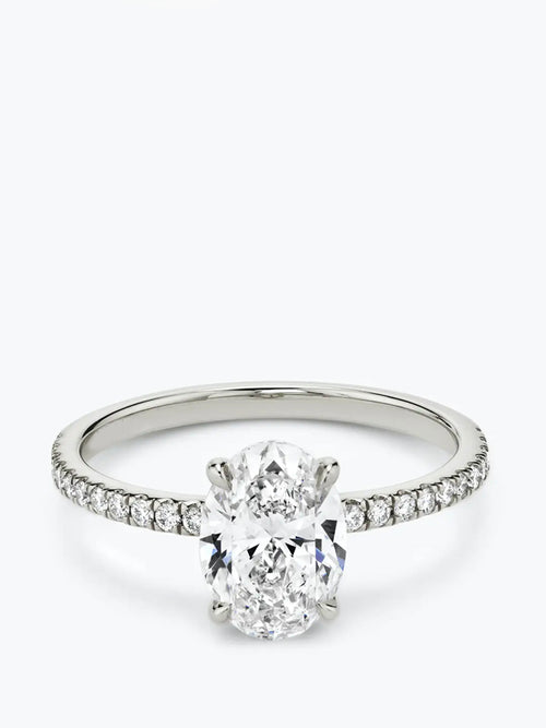 2ct F colour VS2 clarity Oval w/ Pave Shoulders