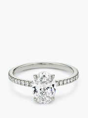 2ct F colour VS2 clarity Oval w/ Pave Shoulders