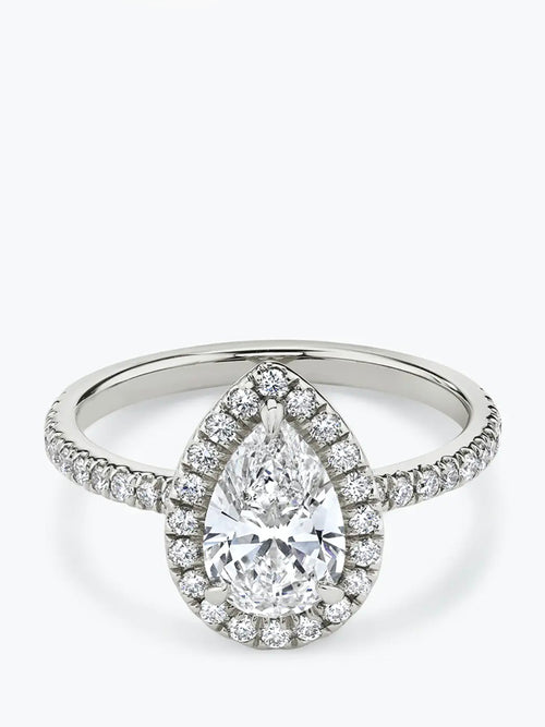 1.5ct G colour VS1 clarity Pear Cut Halo