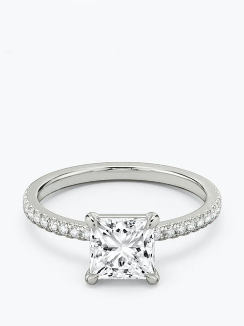 2ct G colour SI1 clarity Princess Cut w/ Pave Shoulders