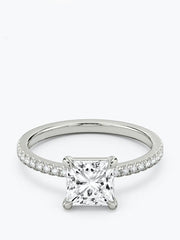1.5ct G colour SI1 clarity Princess Cut w/ Pave Shoulders