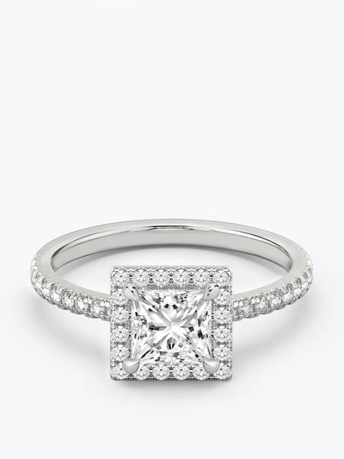 2ct G colour SI1 clarity Princess Cut Halo